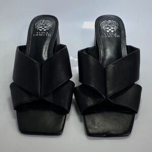 Vince Camuto Selaries Block Heel Black Sandal Size 5